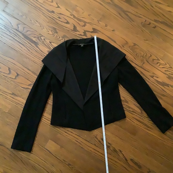 Ann Taylor Jacket Black 100% Wool with 100% Silk Collar Size S - Picture 2 of 6